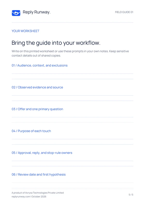 Printable worksheet from the campaign preparation playbook